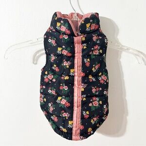Play On Dog Bomber Puffer Jacket Vest Reversible Reflective Velcro Closure Leash